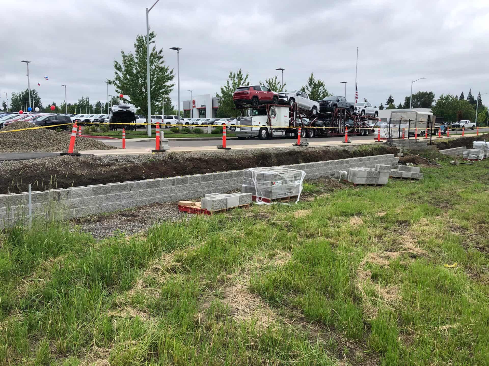 PacWest commercial retaining wall project